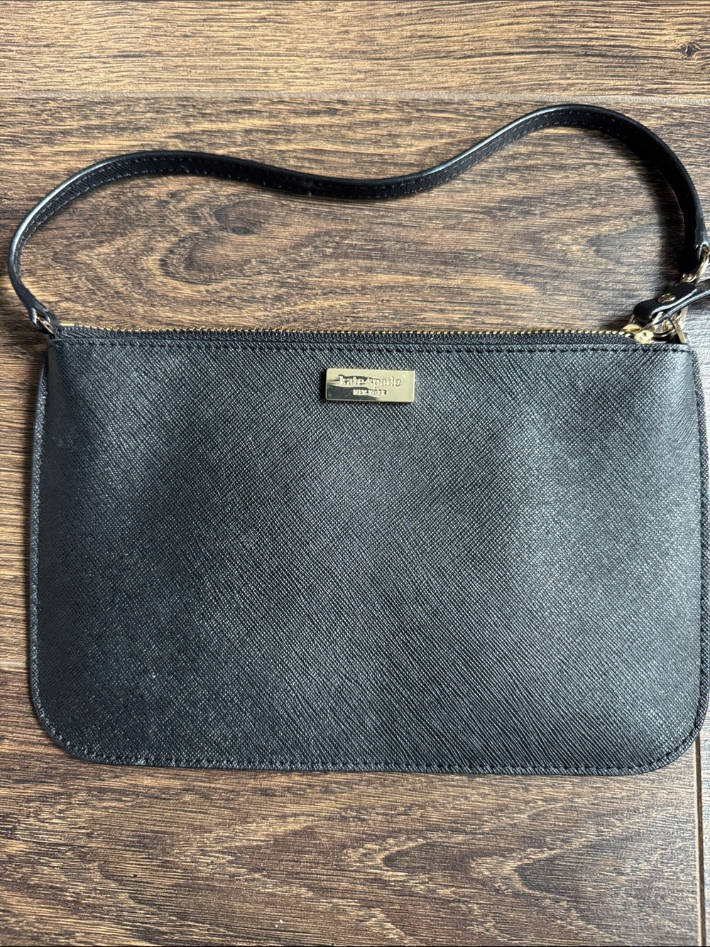 kate spade Black Saffiano Leather Wristlet